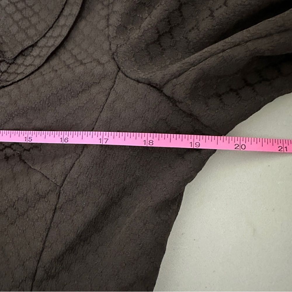 First Lady Brown Jacket Blazer Patterned Button U… - image 8